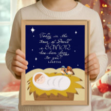 Póster moderno religioso de la Biblia de Navidad c