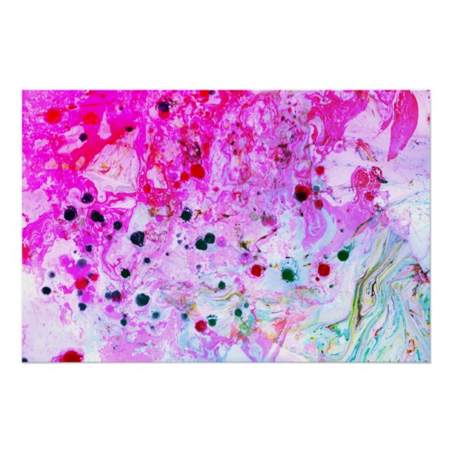 Póster Moderno Resumen Art Pink Red Green Trendy (Anverso)