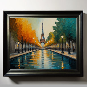 Póster Moderno Resumen Diseño Oro Naranja Azul Europeo