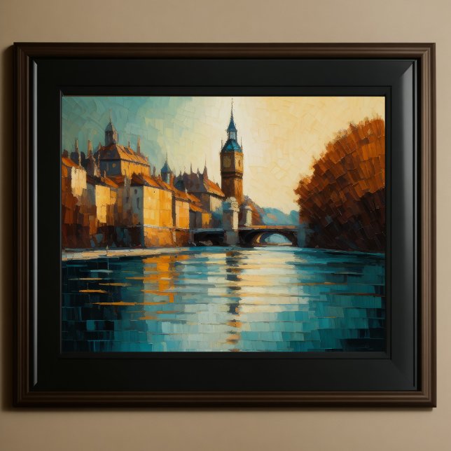 Póster Moderno Resumen Diseño Oro Naranja Azul Europeo (Subido por el creador)