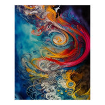 Moderno Resumen Verde azulado oro rojo azul verde 