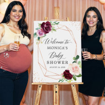 Moderno Rótulo de Baby Shower de ciruela cúrcuma m