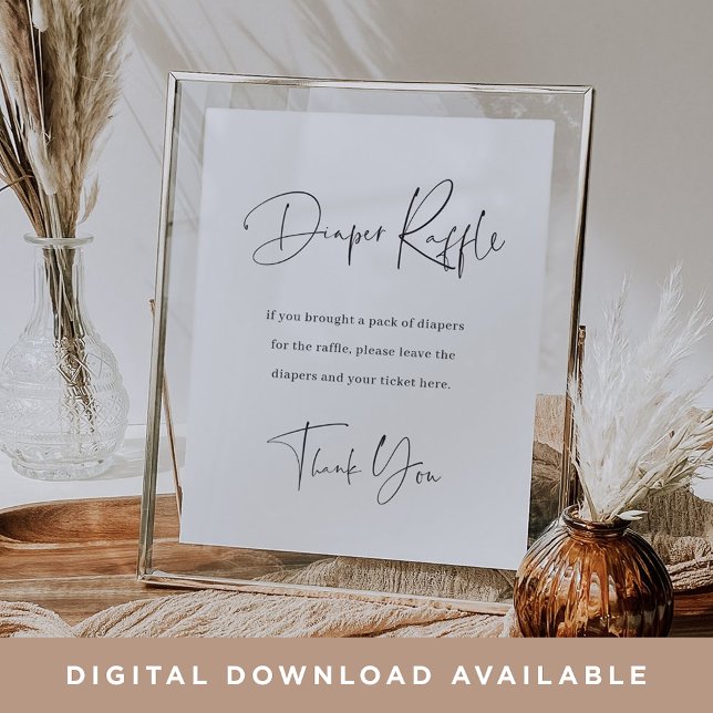 Póster Moderno Rótulo de Baby Shower de pañales Minimalis (Subido por el creador)