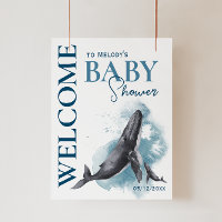 Moderno Rótulo de Baby Shower Rustic Ocean Welcome
