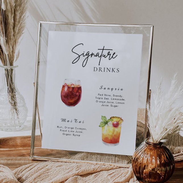 Póster Moderno Rótulo de barra de menú de bebidas con fir (Subido por el creador)