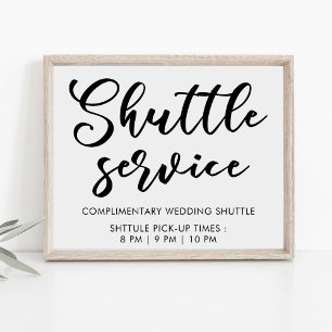 Póster Moderno Rótulo de Boda de servicio de lanzadera mí