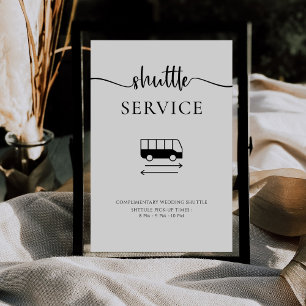 Póster Moderno Rótulo de Boda de servicio de lanzadera mí