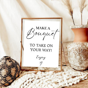 Póster Moderno Rótulo de ducha de novia con barra de flor