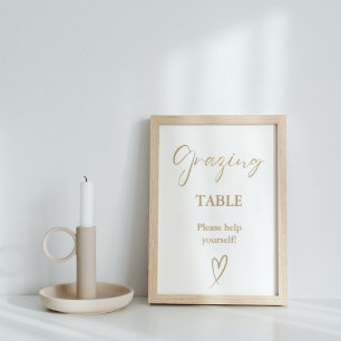 Póster Moderno Rótulo de mesa de barniz dorado Minimalist