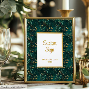 Póster Moderno Rótulo de Personalizado de verde de oro ve