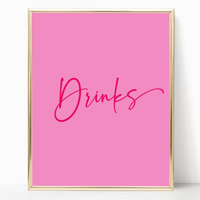 Póster Moderno Rótulo elegante de bebidas calientes rosad (Subido por el creador)