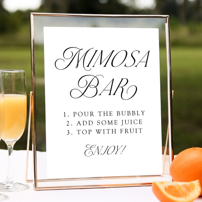 Póster Moderno Rótulo elegante de tipografía Boda Mimosa  (Subido por el creador)