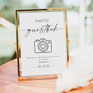 Póster Moderno Rótulo elegante fotográfico Polaroid Guest
