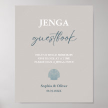 Moderno Rótulo Minimalista Boda Jenga para el libr