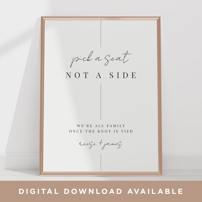 Póster Moderno Rótulo mínimo de Boda Ceremonia de asiento (Subido por el creador)