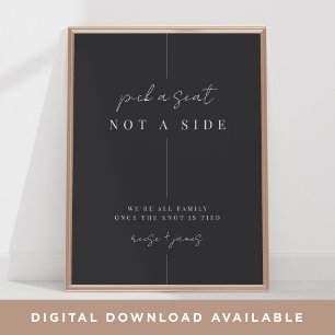 Póster Moderno Rótulo mínimo de Boda Ceremonia de asiento