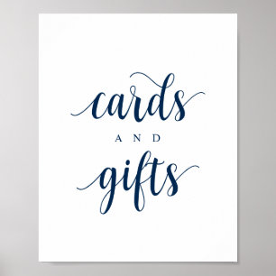 Póster Moderno Rústico, Azul Marino, Tarjetas y Regalos d