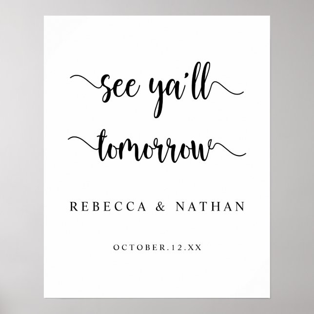 Póster Moderno Rústico, Nos vemos a todos mañana (Frente)