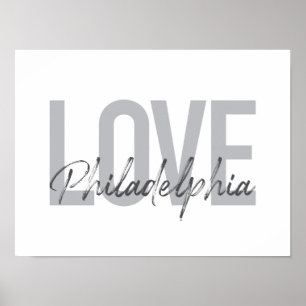 Póster Moderno, simple, genial, diseño Love Philadelphia