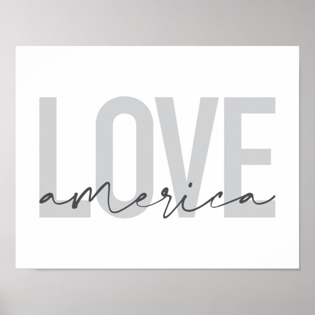 Póster Moderno, simple, moda, diseño fresco de Love Ameri (Frente)
