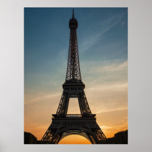 Póster Moderno Sunset Parisino Torre Eiffel París Francia