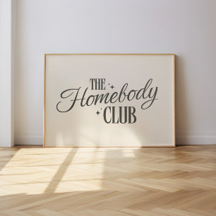 Póster Moderno "The Homebody Club" Beige Neutro
