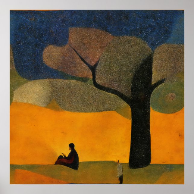 Póster Moderno tiempo silencioso impresionista (Frente)