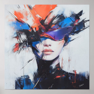 Póster Moderno y elegante arcoiris Resumen de bella mujer