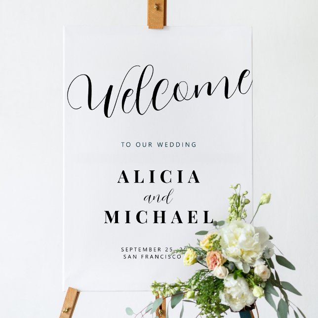 Póster Moderno y elegante boda de guiones poster de señas (Subido por el creador)