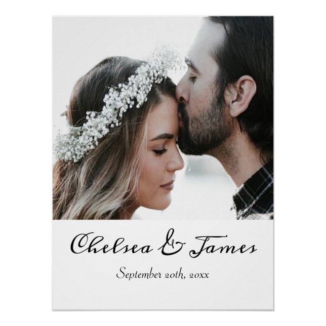 Póster Moderno y elegante caligrafía fotográfica Nombre B (Anverso)