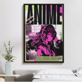 Póster Moderno y elegante chica Anime