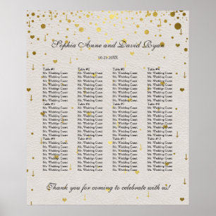 Póster Moderno y elegante gráfico de asientos Boda de con