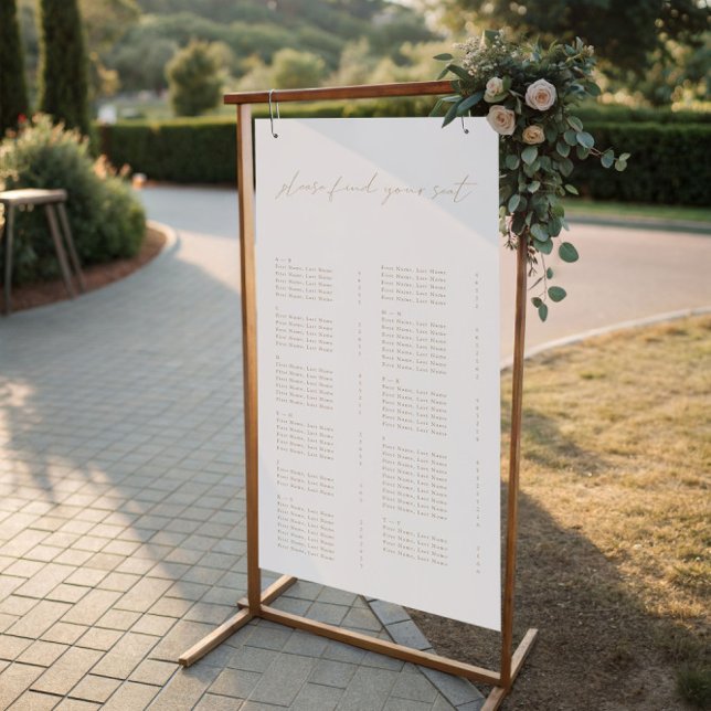 Póster Moderno y elegante gráfico de asientos de boda (Modern Simple Elegant Wedding Seating Chart)