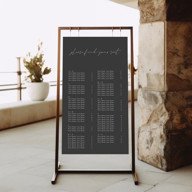 Póster Moderno y elegante gráfico de asientos de boda (Subido por el creador)
