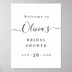 Póster Moderno y elegante guión elegante ducha de novia b