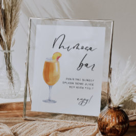 Póster Moderno y elegante | Rótulo Bridal Mimosa Bar