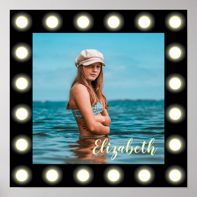 Póster Moderno y exclusivo marco de fotos en cuadrado neg (Frente)