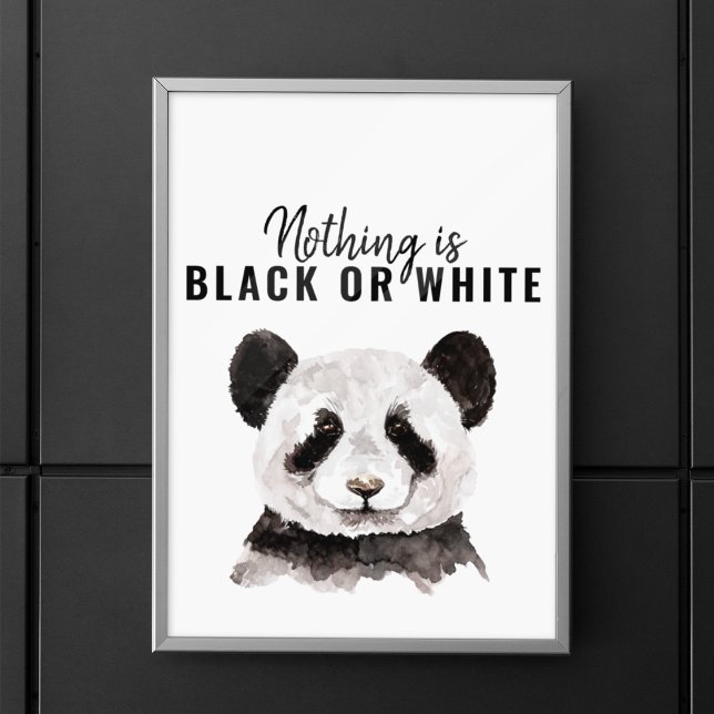 Póster Moderno Y Gracioso Panda Blanco Y Negro Con Cita (Subido por el creador)