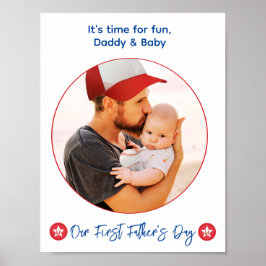 Póster Moderno y lindo Guay New Dad Photo First Fathers D