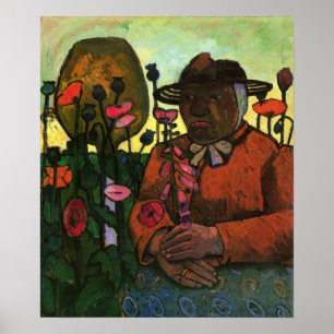 Póster Modersohn-Becker - Anciana en el jardín 1906