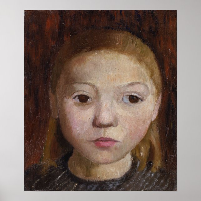 Póster Modersohn-Becker - Cabeza de una niña (Frente)
