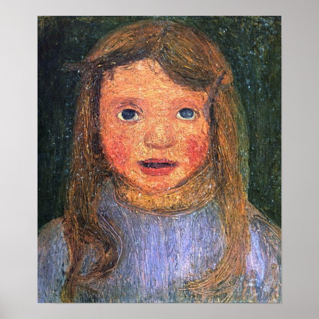 Póster Modersohn-Becker - Cabeza de una niña (Elsbeth) (Frente)