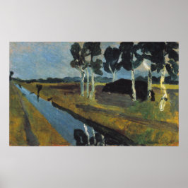 Póster Modersohn-Becker - Canal de Marsh del paisaje gris