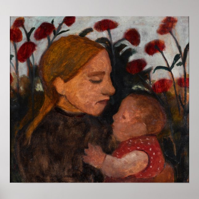 Póster Modersohn-Becker - Chica con niño (Frente)