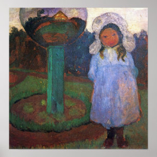 Póster Modersohn-Becker - Chicas En El Jardín Con Vidrio