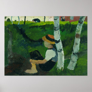 Póster Modersohn-Becker - Chico En El Camino Bajo La Tre 