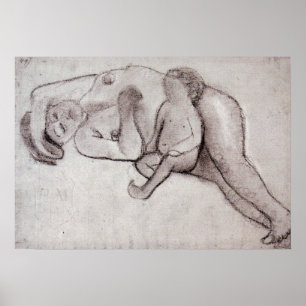 Póster Modersohn-Becker - Madre Reclinada y Niño 1906