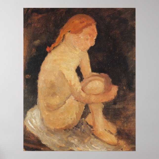 Póster Modersohn-Becker - Muchacha 1904 (Frente)