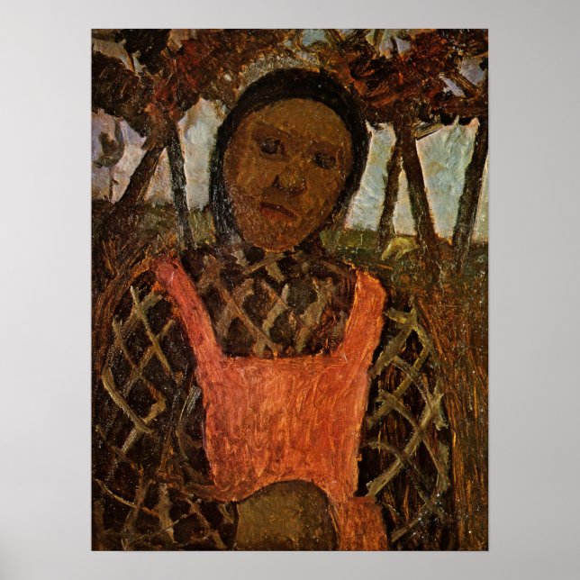 Póster Modersohn-Becker - Niño Campesino Con Apron Rosa (Frente)
