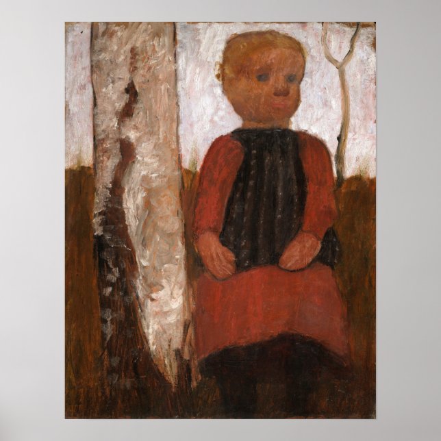 Póster Modersohn-Becker - Niño Con Vestido Rojo 1905 (Frente)
